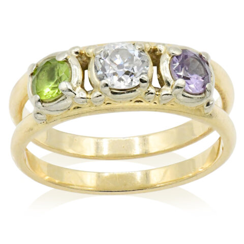 14K Yellow Gold, Diamond, Alexandrite & Peridot Ring