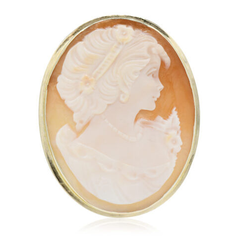 14K Yellow Gold Cameo Brooch/Pendant
