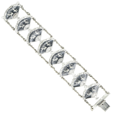 Siam Sterling Silver & Niello Mekhala Link Bracelet