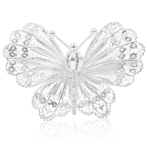 Sterling Silver Filagree Butterfly Brooch