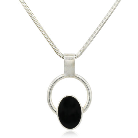 Sterling Silver & Black Onyx Pendant Necklace