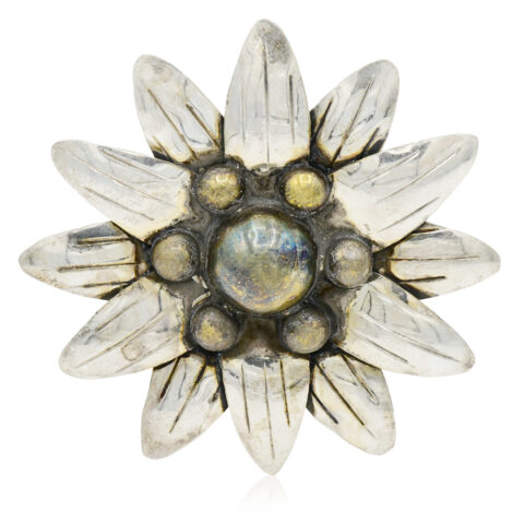 Sterling Silver Flower Brooch/Pendant