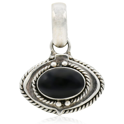 Sterling Silver & Black Onyx Locket Pendant