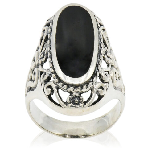 FAS Sterling Silver & Black Onyx Ring