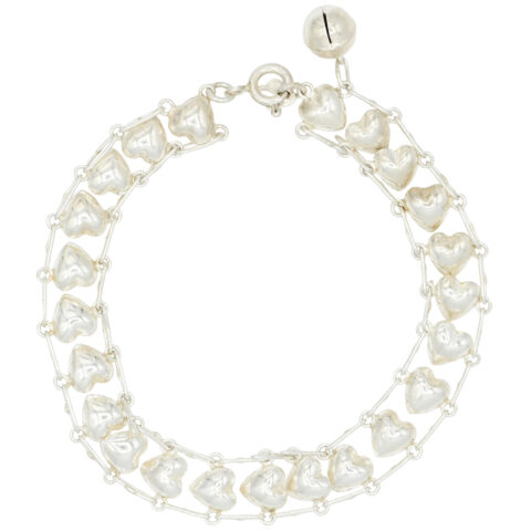 Sterling Silver Articulated Bracelet With Bell