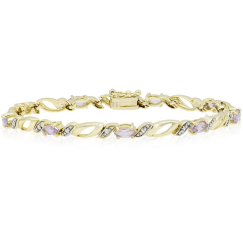 Gold Vermeil & Amethyst Link Bracelet