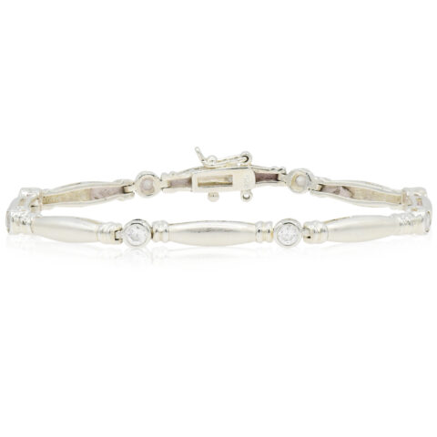 Sterling Silver & Cubic Zirconia Link Bracelet