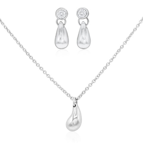 Tiffany & Co. Elsa Peretti Platinum Teardrop Demi Parure