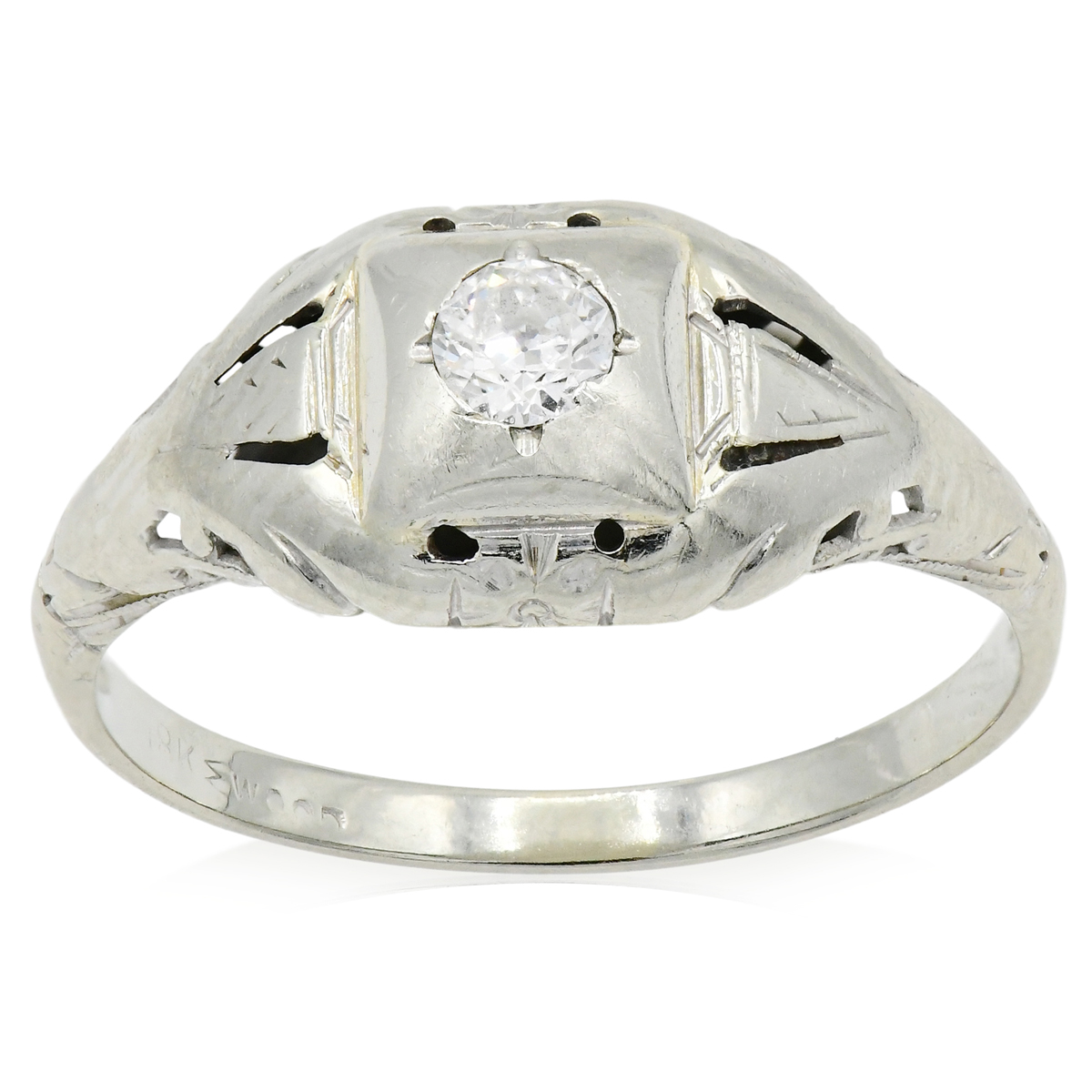 18K White Gold & Diamond Ring
