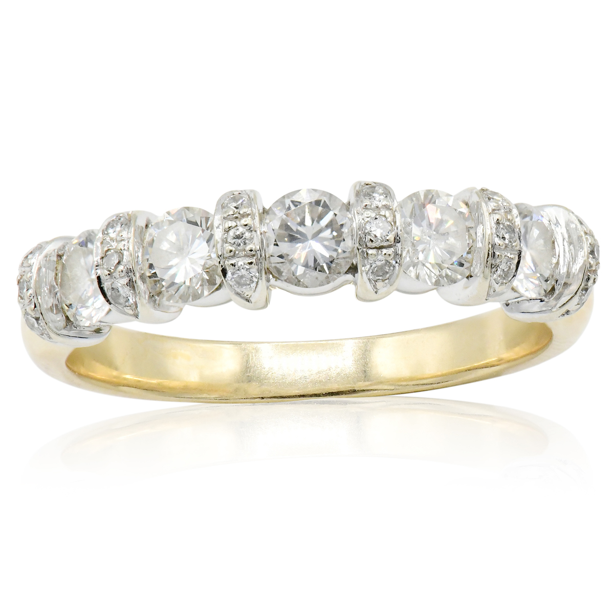 14K Yellow Gold, White Gold & Diamond Ring