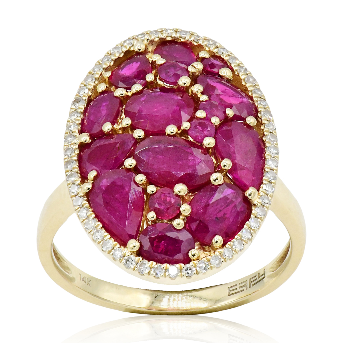 EFFY 14K Yellow Gold, Diamond & Ruby Ring