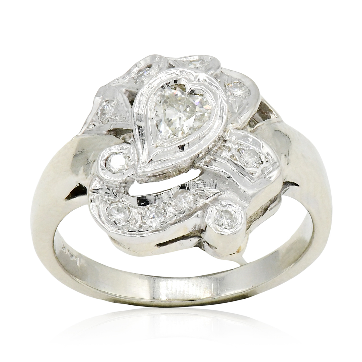 14K White Gold & Diamond Ring