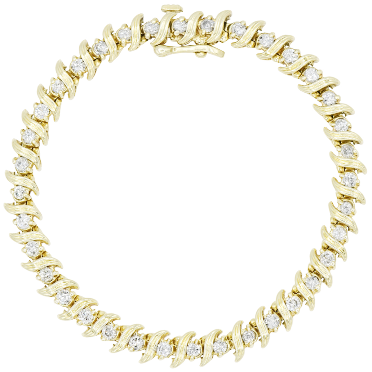 14K Yellow Gold & Diamond Tennis Bracelet