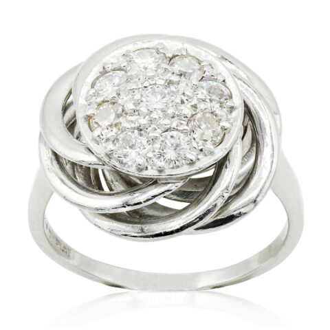 Platinum & Diamond Swirl Ring