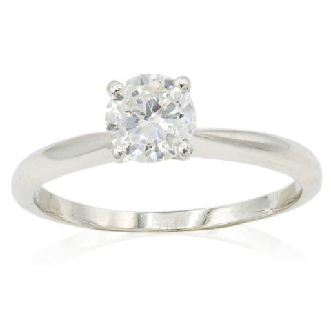 14K White Gold & 0.74 Carat Diamond Ring