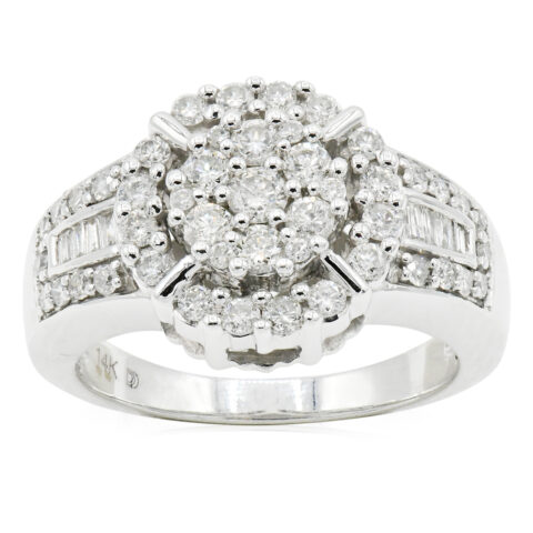 14K White Gold & Diamond Ring