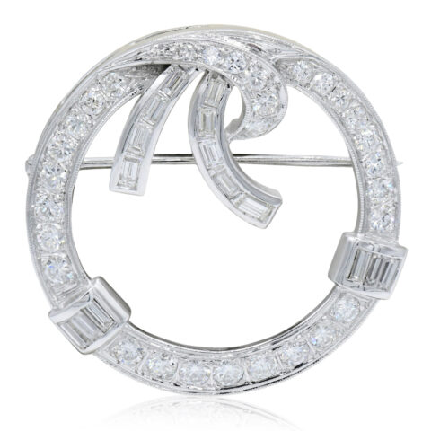 Palladium & Diamond Art Deco Brooch/Pendant