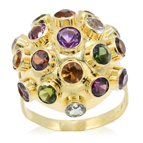 18K Yellow Gold & Gemstone Ring