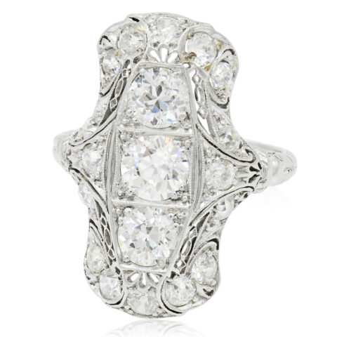 Warren & Co. Platinum & 2.34 Carat Old European Cut Diamond Ring
