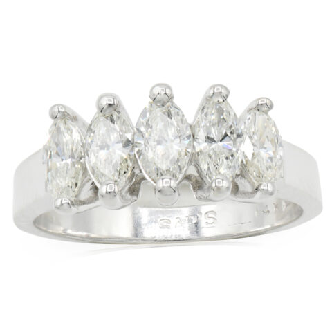 14K White Gold & Marquise Diamond Ring
