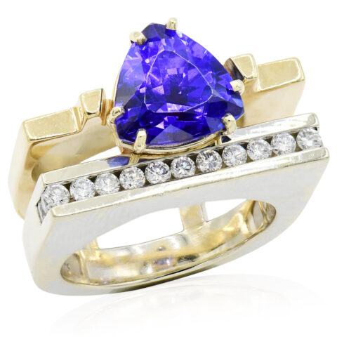 Marley 18K Yellow Gold, White Gold, Tanzanite & Diamond Ring