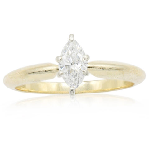 14K Yellow Gold & Marquise Diamond Ring